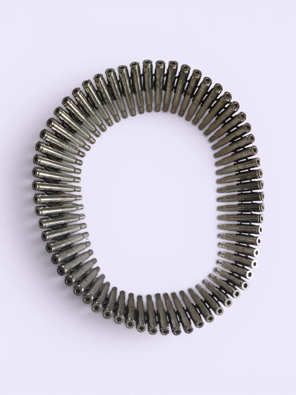 Metal Bullet Chain Belt in Silver and Black